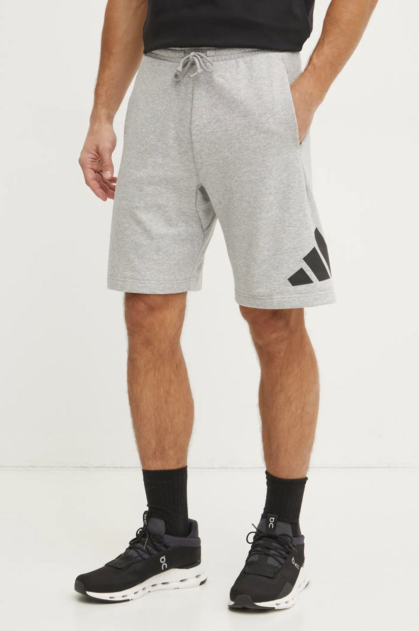 adidas pantaloni scurți Essentials bărbați, culoarea gri, melanj, JE8957