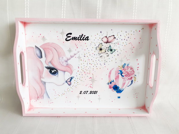 Tavita de mot fetita cu unicorn