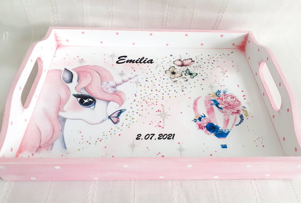 Tavita de mot fetita cu unicorn