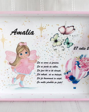Tavita de mot fetita cu rochiță roz