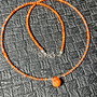 Colier argint opal de foc etiopian gravat agata rosie naturala minimalist boho chic trendy - Transport gratuit