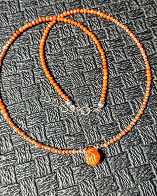 Colier argint opal de foc etiopian gravat agata rosie naturala minimalist boho chic trendy - Transport gratuit