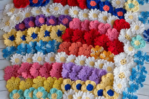 Set 50 floricele croșetate