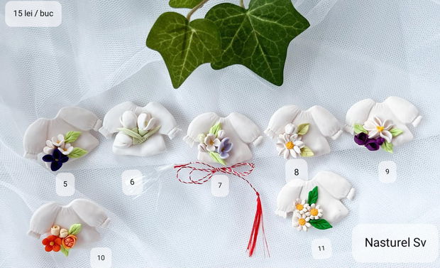 Brose martisor: Ie cu flori