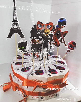 Cutie felie de tort / tort decorativ Lady bug / gargarita