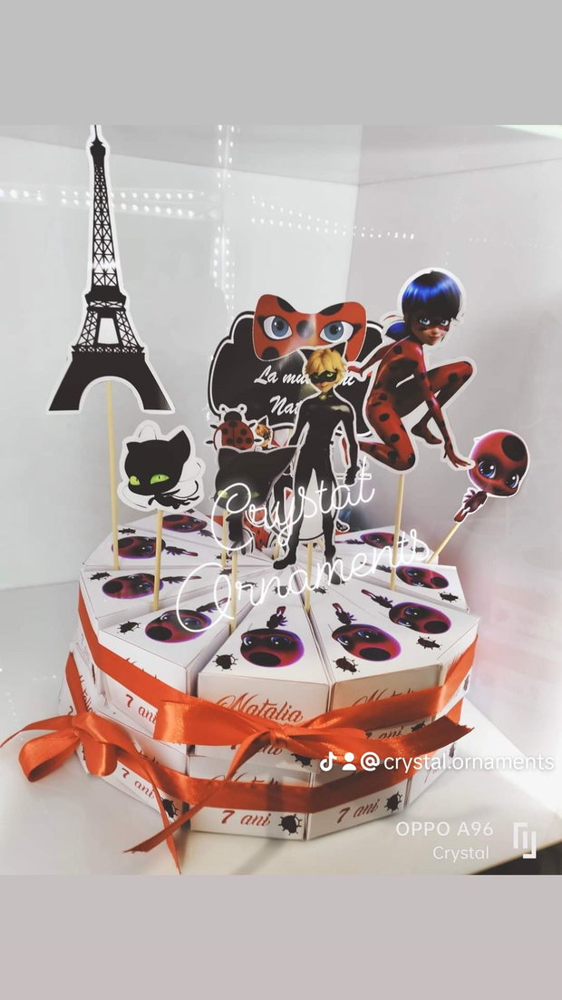 Cutie felie de tort / tort decorativ Lady bug / gargarita