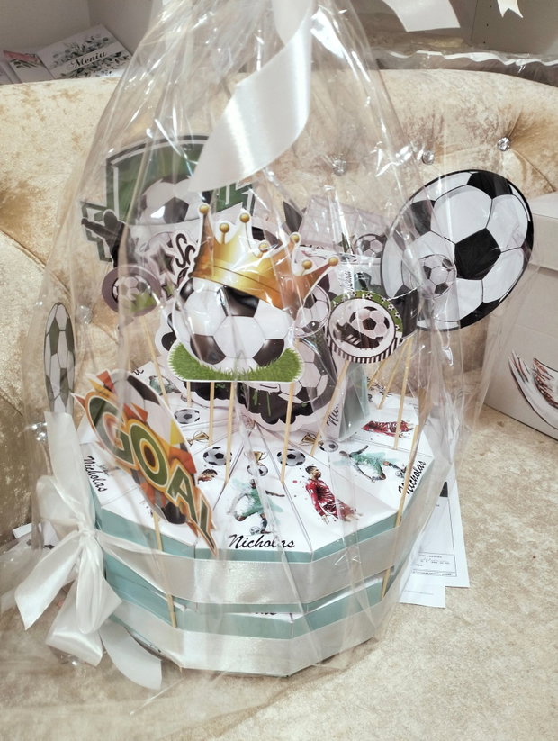 Cutie felie de tort decorativ fotbal