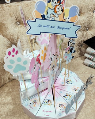 Cutie felie tort decorativ festib Bluey / marturie
