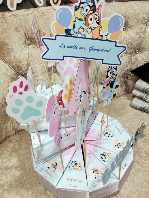 Cutie felie tort decorativ festib Bluey / marturie