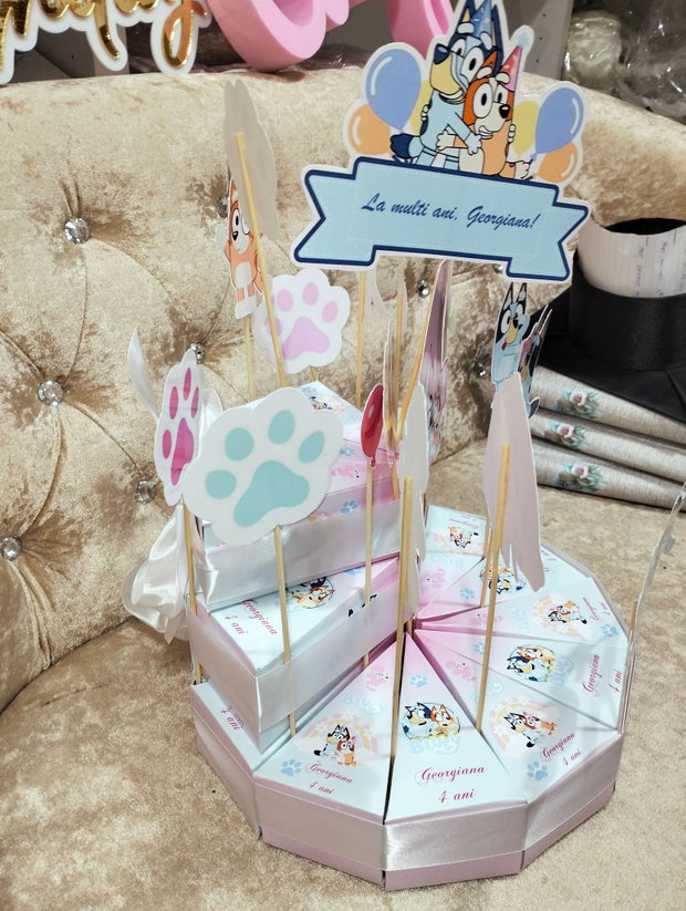 Cutie felie tort decorativ festib Bluey / marturie