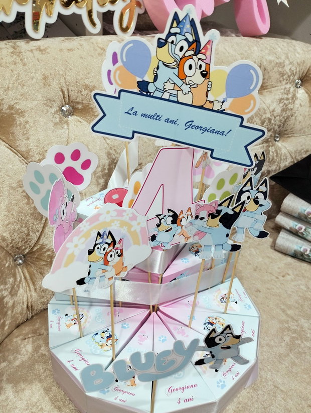 Cutie felie tort decorativ festib Bluey / marturie