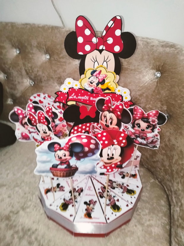 Cutie felie de tort decorativ festiv Minnie