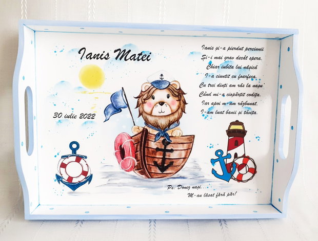 Tavita de mot baietel cu tematica marină
