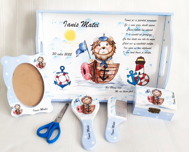 Tavita de mot baietel cu tematica marină