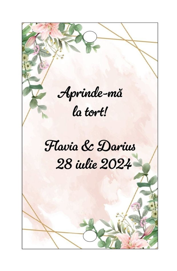 Eticheta artificii tort/ Artificii tort cu eticheta personalizata
