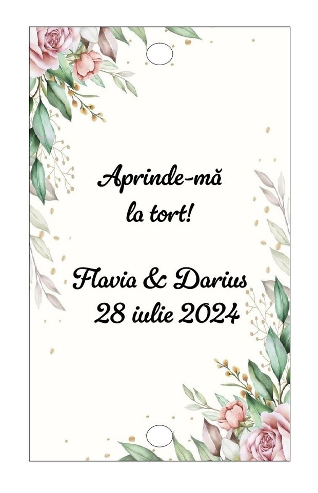 Eticheta artificii tort/ Artificii tort cu eticheta personalizata