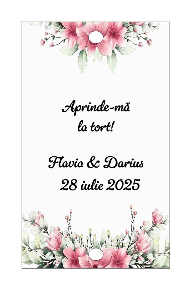 Eticheta artificii tort/ Artificii tort cu eticheta personalizata