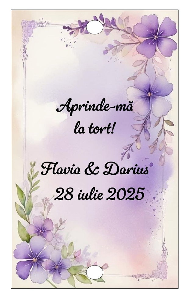 Eticheta artificii tort/ Artificii tort cu eticheta personalizata
