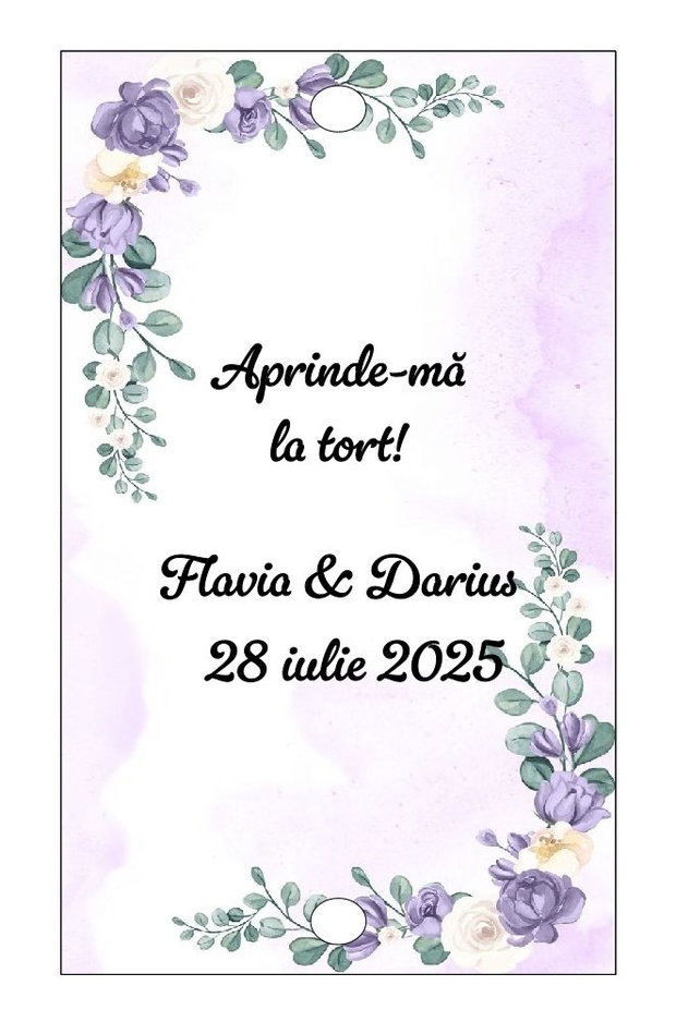 Eticheta artificii tort/ Artificii tort cu eticheta personalizata