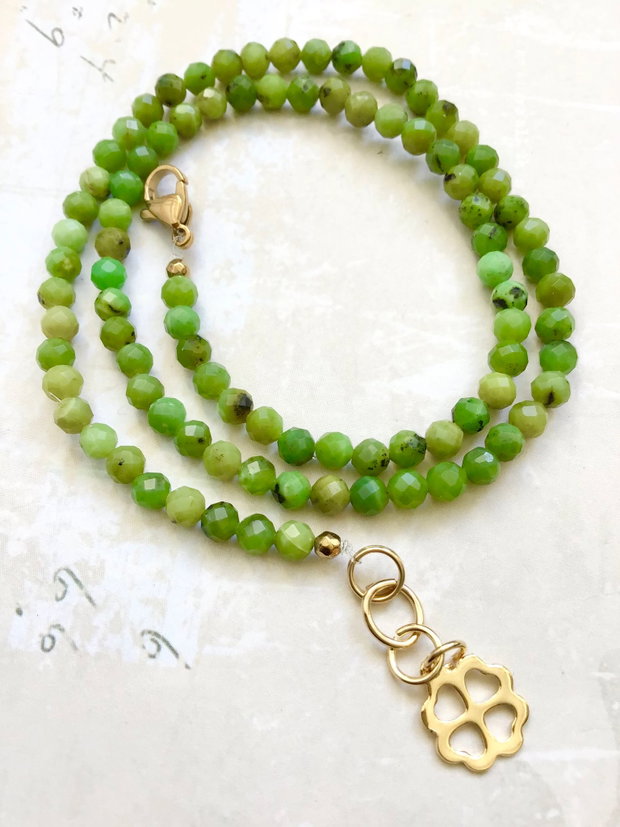 Colier CHOKER Crisopraz
