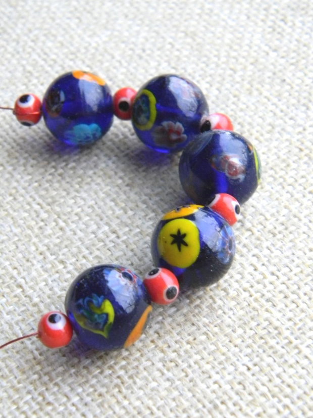 Margele sticla lampwork 11 buc. (M 16)