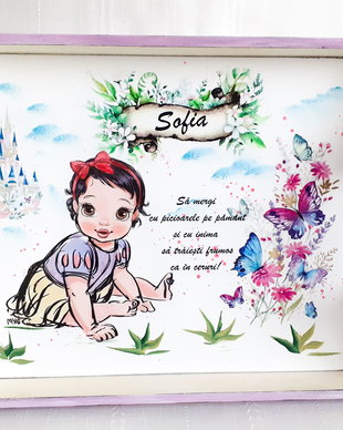 Tavita de mot fetita cu Alba ca zapada bebe
