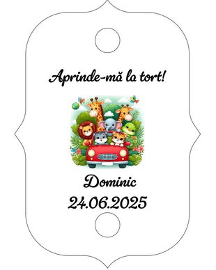 Eticheta artificii tort botez/Onomastica/ Artificii tort cu eticheta personalizata