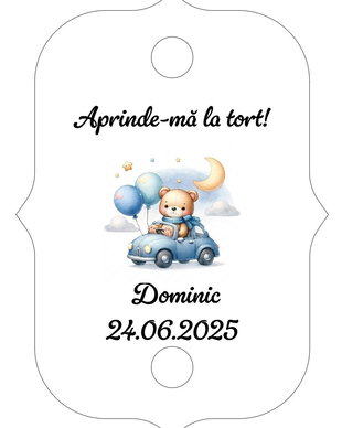 Eticheta artificii tort botez/Onomastica/ Artificii tort cu eticheta personalizata