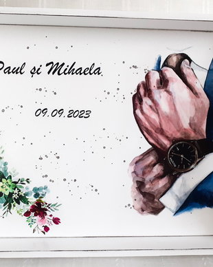 Tavita pentru mire cu tema mână cu ceas