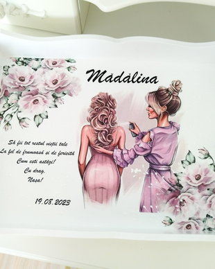 Tavita pentru mireasa cu tema pregătirea miresei