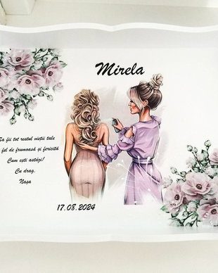 Tavita pentru mireasa cu tema pregătirea miresei