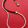 Colier CHOKER perle albe de Mallorca & onix negru