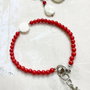 Set Bratara coral rosu & sidef alb