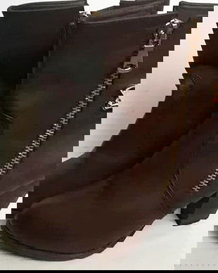 botine / ghetute / cizmulite maro cu fermoare aurii , 40