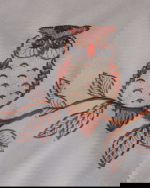 Napron brodat cu bufnite