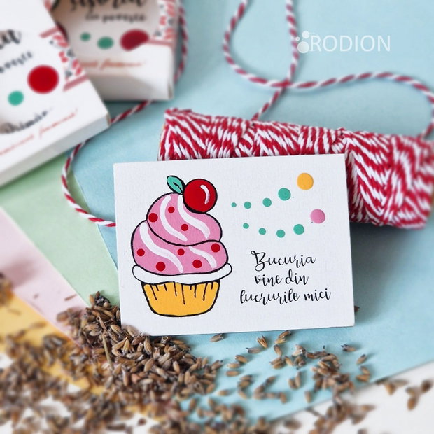 Martisor haios briosa cu magnet pictat manual cu mesaj