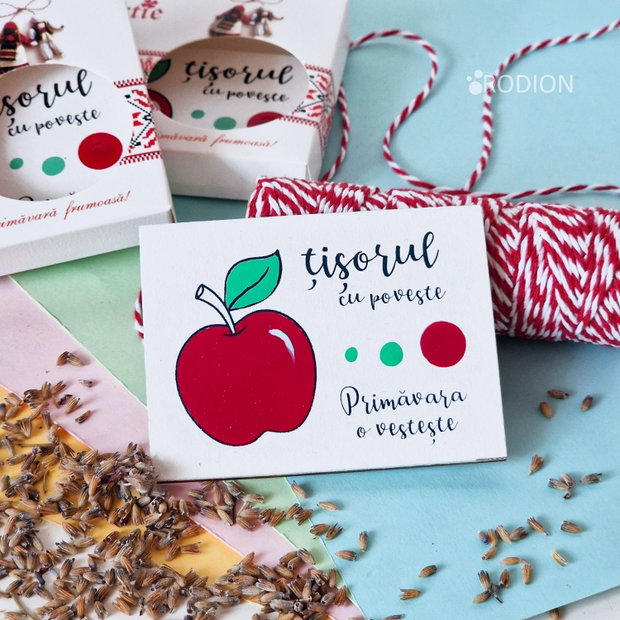Martisor haios mar magnet pictat manual cu mesaj