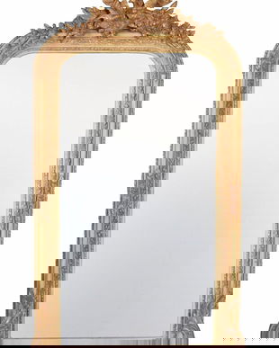 Oglinda Rococo din cristal cu o rama aurie