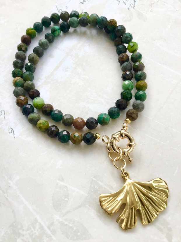 Colier CHOKER smarald african