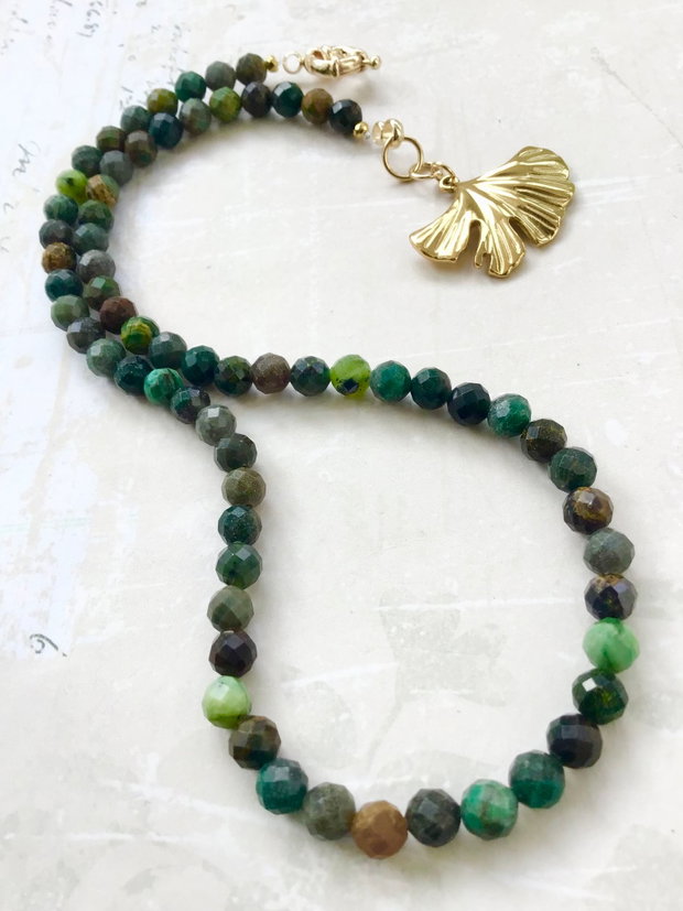 Colier CHOKER smarald african