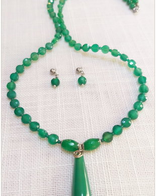 SET- AGATE VERZI FATETATE