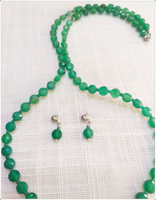 SET- AGATE VERZI FATETATE