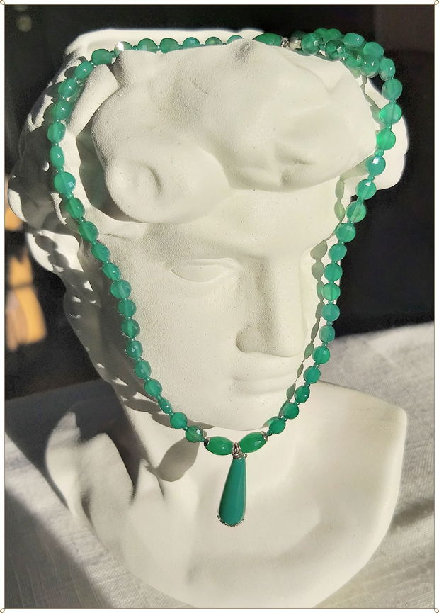 SET- AGATE VERZI FATETATE