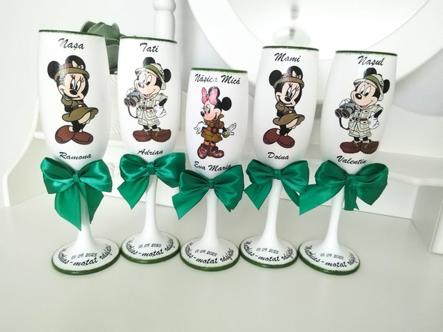 Pahare de botez/mot cu Mickey explorator