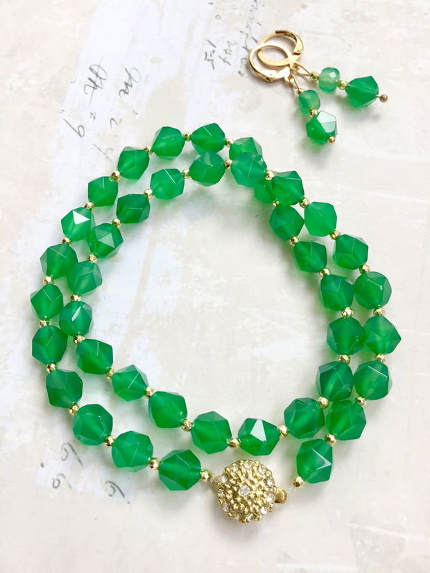 Colier CHOKER onix verde