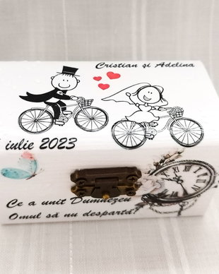 Cutie de verighete cu miripe bicicletă