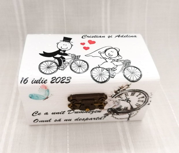 Cutie de verighete cu miripe bicicletă