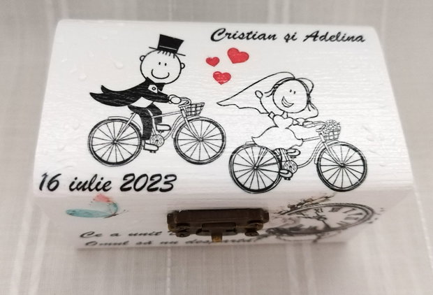 Cutie de verighete cu miripe bicicletă