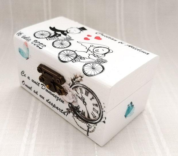 Cutie de verighete cu miripe bicicletă