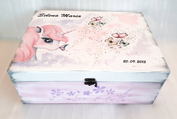 Cutie de trusou botez sau mot cu inorog